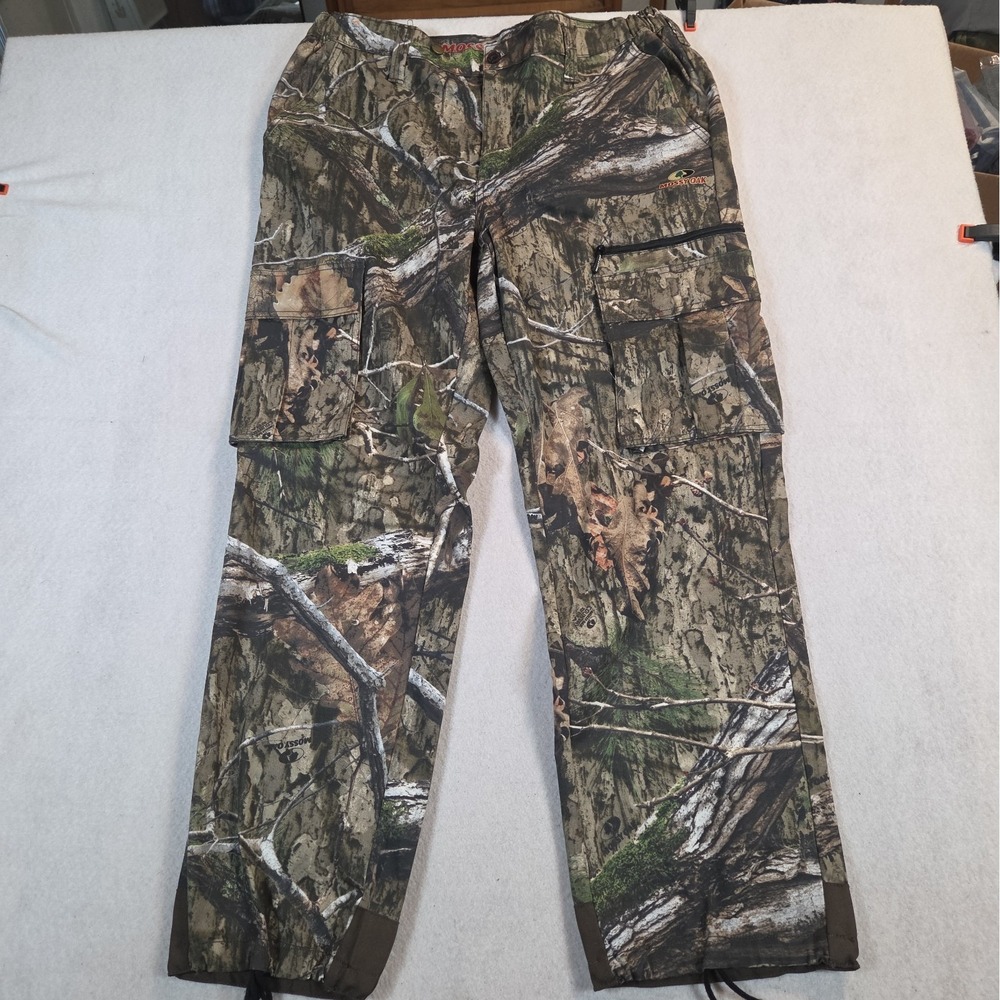 Mossy Oak Cargo Pants Mens L 36 38x32 Country DNA Camo Hunting Drawstring Hem